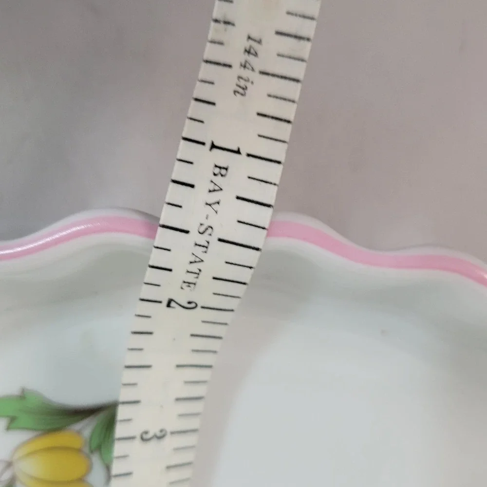Spode Marlborough Sprays Oven to Tableware Tart Quiche Pie Dish‎ Floral Pink Rim